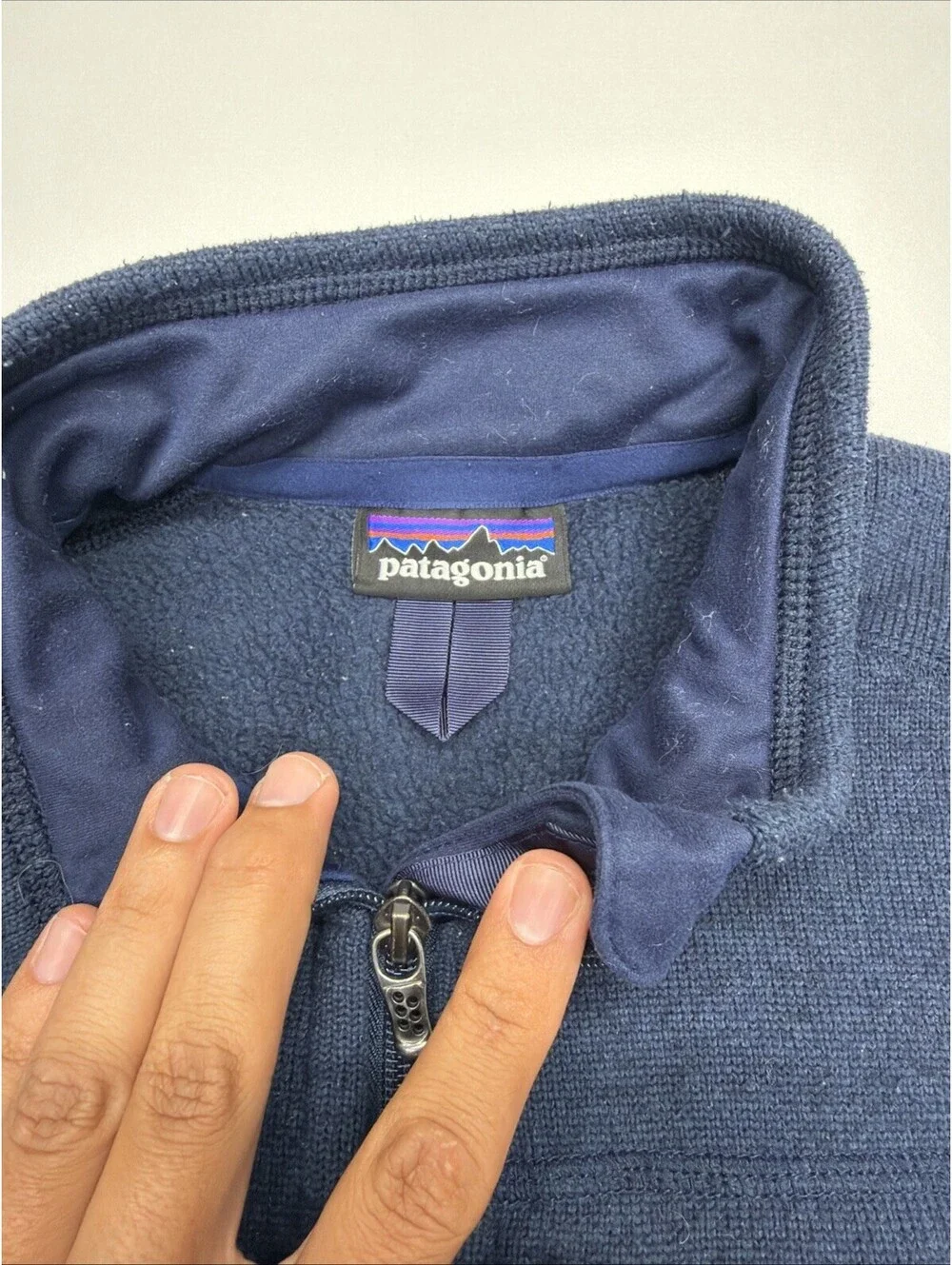Patagonia Vest Jacket Mens Large  Navy Fleece Better Sweater Full Zip Athleisure